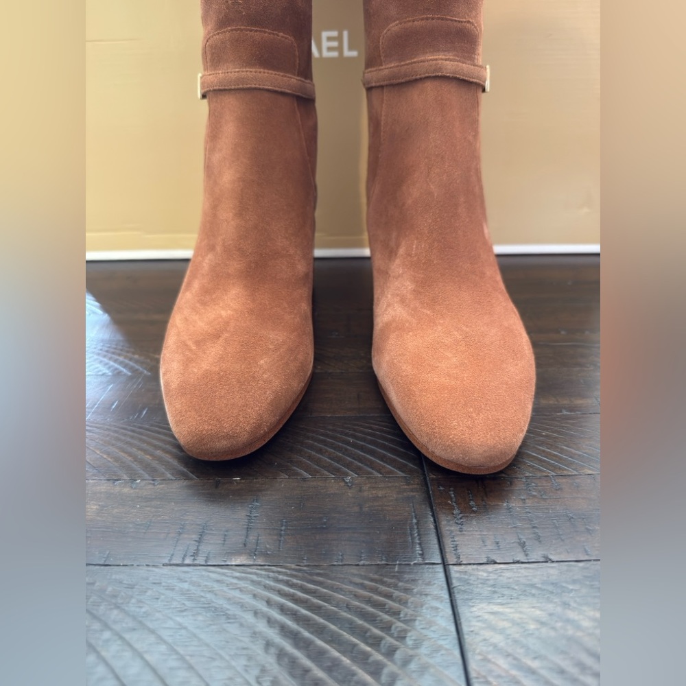 Michael Kors Suede Knee High Boots with Block Heel - Picture 6 of 16